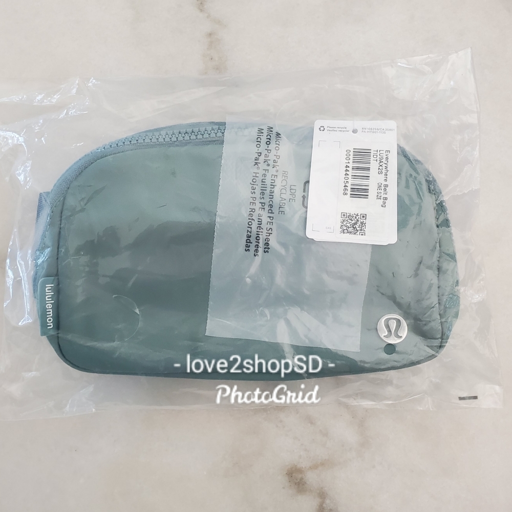 Lululemon Everywhere Belt Bag Tidewater Teal Silver logo NWT
